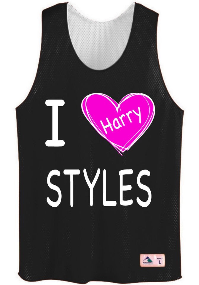   harry styles pinnie with pink heart mesh jersey tshirt one directioN