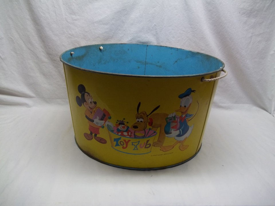 Vintage 50s Disney Mickey Mouse Toy Tub Donald Pluto