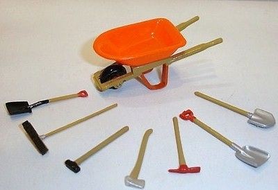 24 Scale Wheel Barrel and Construction Tools