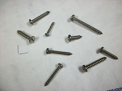 LARGE LOT   1173 PC STAINLESS STEEL SHEET METAL SCREWS    8 SIZES