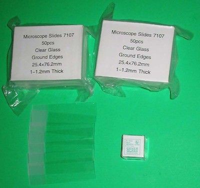 Blank Microscope Slides 100 pcs & Glass Cover 100 pcs