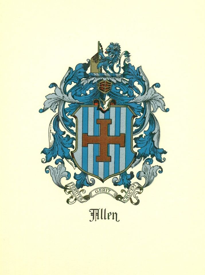   of Arms Allen (#1) Family Crest genealogy, would look great framed