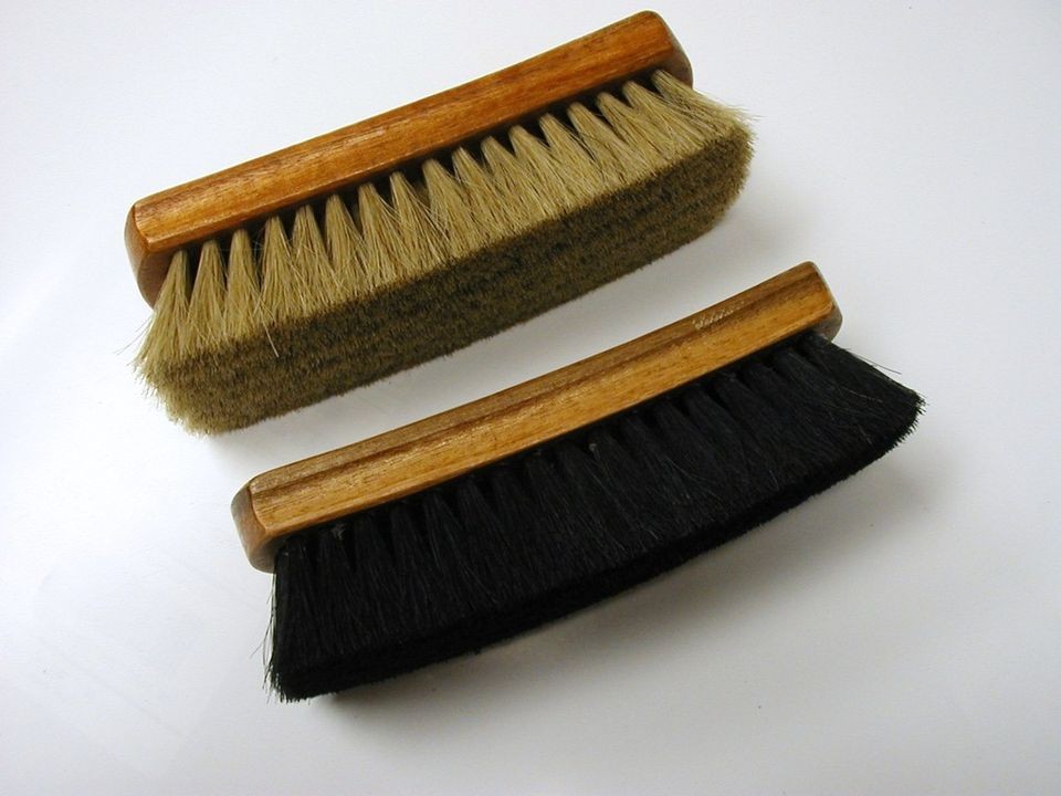 Genuine Horsehair Shoe Boot Polish Shine Brush Black