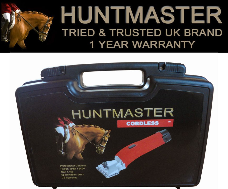 CORDLESS HUNTMASTER HORSE CLIPPERS, ALL COAT TYPES, HEAVY DUTY ALL 