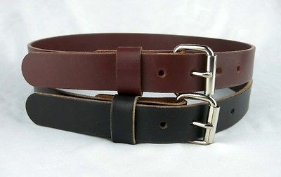   LEATHER WORK BELT_AMISH HANDMADE_BELTS​_MENS_1.25_BL​ACK_BROWN