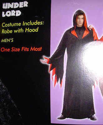 H29 UNDERLORD DARK LORD UNDERWORLD DELUXE VELVET ROBE HOOD ADULT MEN 