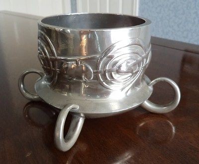 ARCHIBOLD KNOX LIBERTY TUDRIC POLISHED PEWTER FERN POT C1910