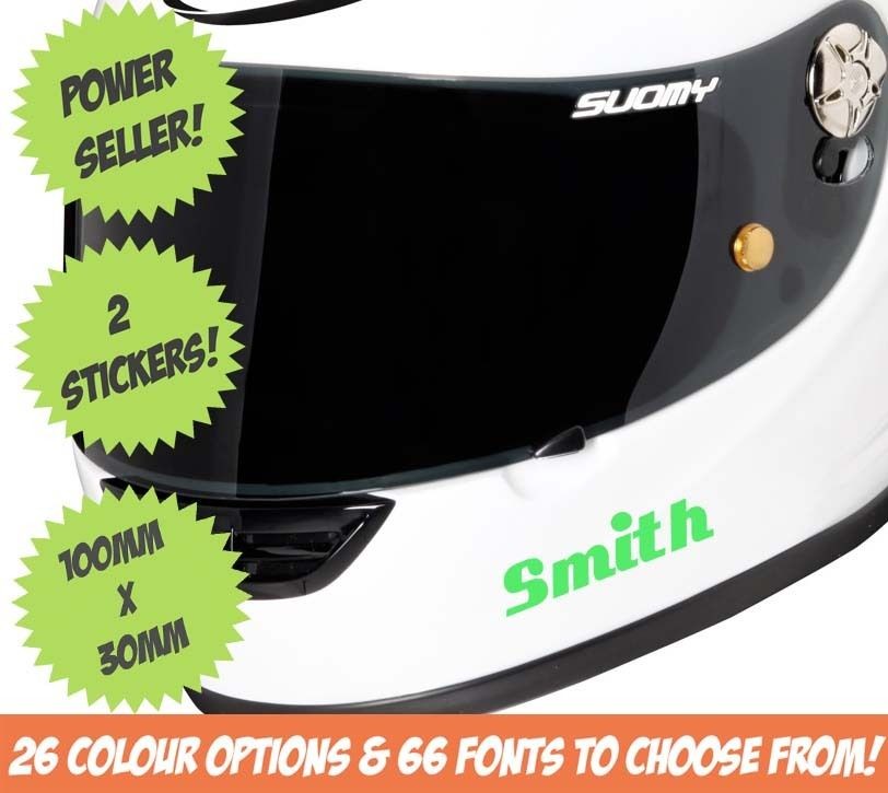 Personalised Custom Name Helmet Stickers   ARAI SUOMI SHOEI AGV 