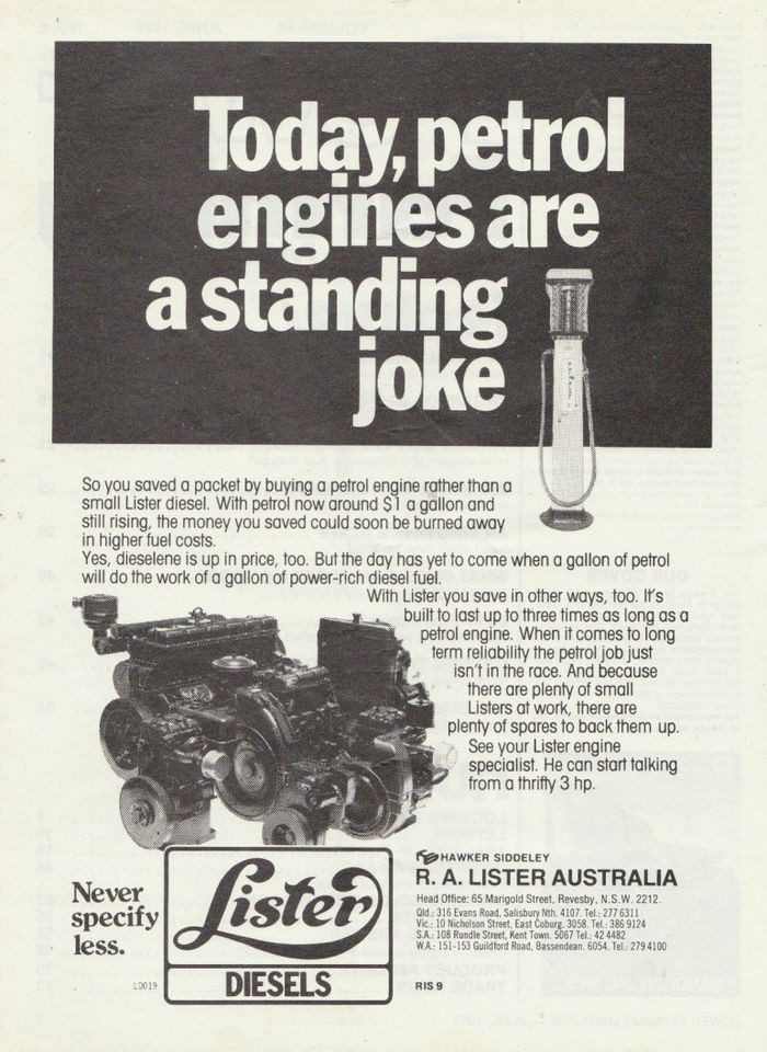 Vintage 1948 LISTER PETROL, KERO, DIESEL ENGINES Advertisement 