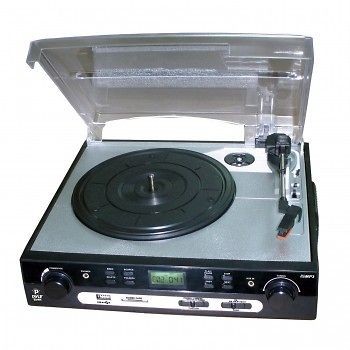   VINYL RECORD PLAYER SD  ENCODING AM FM RADIO USB TURNTABLE NEW