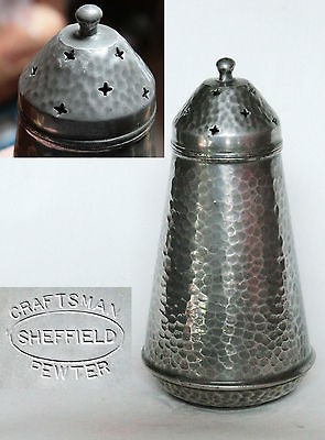 Vintage Hammered Pewter Sugar Shaker by Craftsman of Sheffield