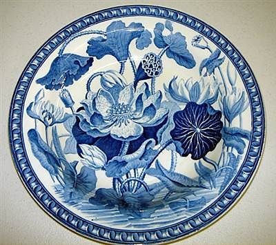 Museum Quality Wedgewood Darwin Water Lily Plate Original 1810 Blue on ...