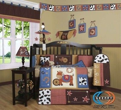 Boutique Horse Western Cowboy 13PCS CRIB BEDDING SET