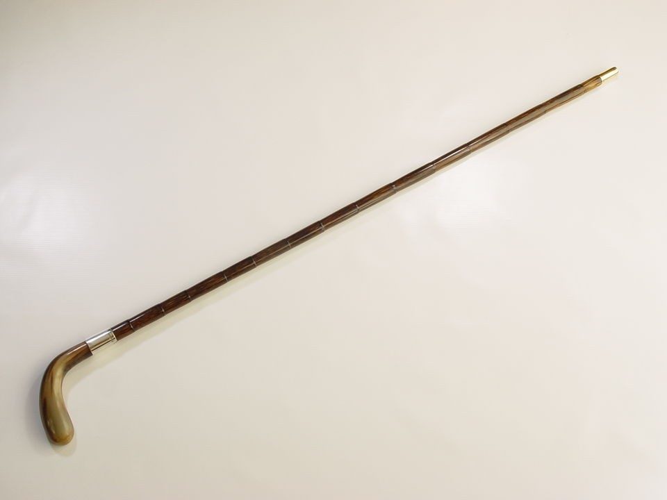   1905 ENGLISH STERLING MALACCA & HORN GOLF CLUB WALKING STICK CANE