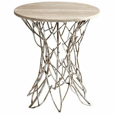 Antique Silver Twigs Side Table