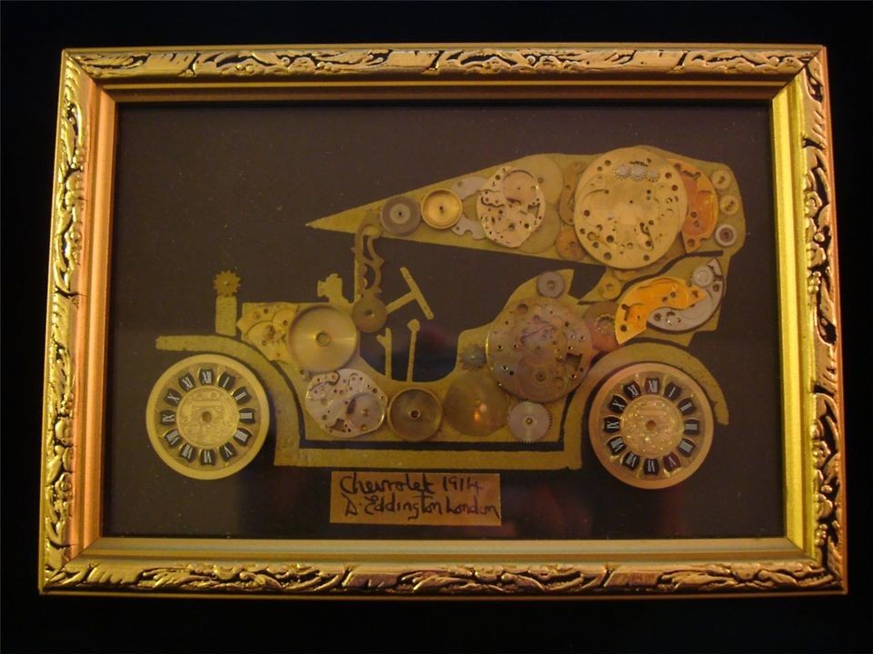 EPIC Chevrolet 1914 horological automobilia steampunk man cave collage 