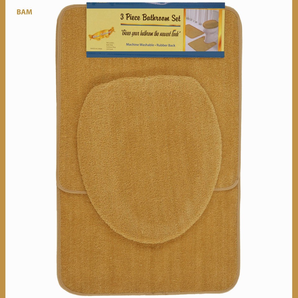 Pc. Bathroom Mat/Rug SETBath and Contour Rug/Mat+Toilet Seat Cover