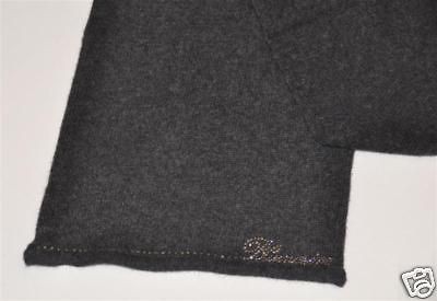 Blumarine Dark Grey Angora/LambWoo​l Scarf 12.5x66