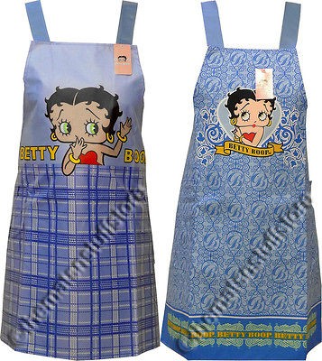 Betty Boop Polyester Adult Kitchen Aprons in Blue Genuine Licensed 