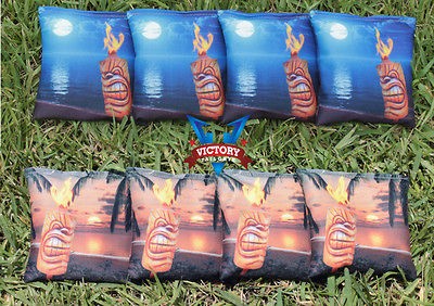 CUSTOM TIKI CORNHOLE BAG SET (all weather)