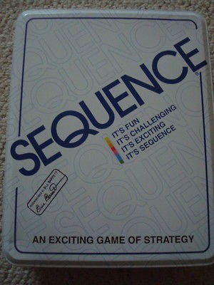 SEQUENCE Board Game in Metal Tin