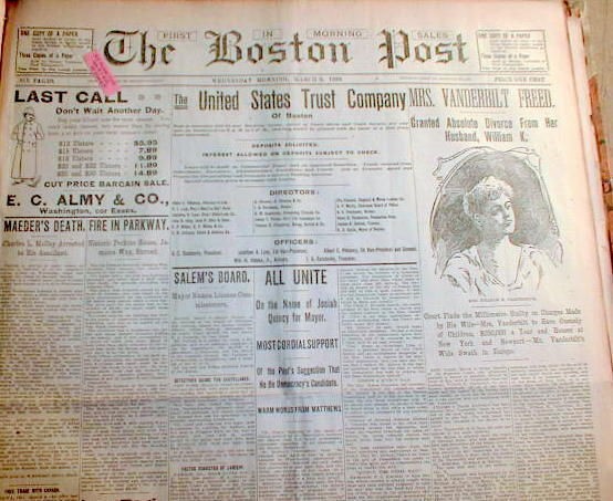 Lot of 20 original BOSTON POST newspapers 1890 GREAT ADS over 120 