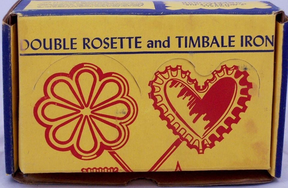 Vintage Double Rosette and Timbale Iron Mold Patty Shell for Cookies 