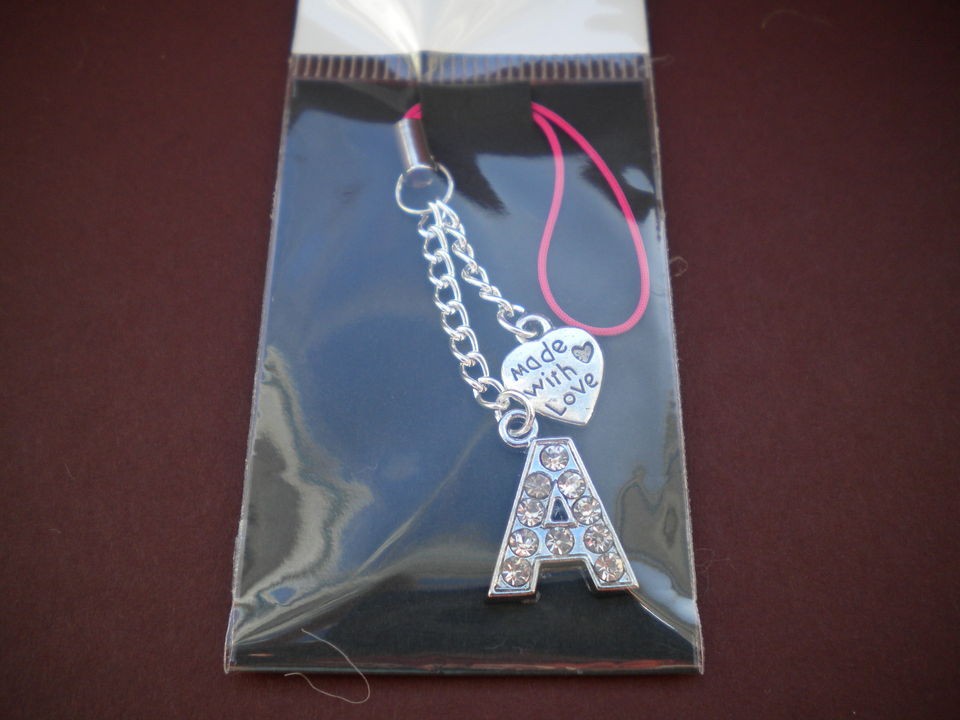 CRYSTAL LETTER PENDANT MOBILE PHONE/DS/HANDB​AG CHARM