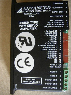 ADVANCED MOTION CONTROLS BRUSH TYPE PWM SERVO AMP MODEL 12A8E