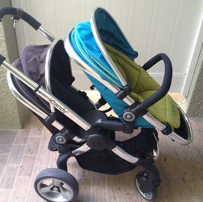 ICandy Sweet Pea & Black Jack Peach Double Or Single Stroller EUC Pre 