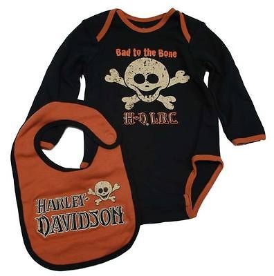 Harley® Boys Creeper Onesie & Bib Set, Bad to the Bone 4252242 