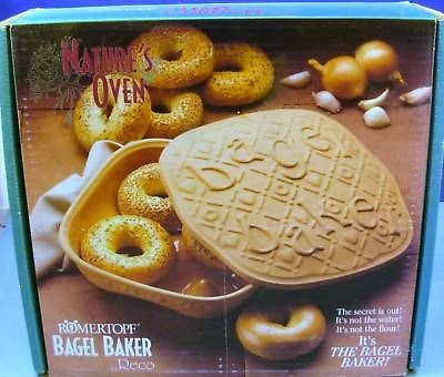 Romertopf Bagel Baker NIB Natures Oven Clay Baker Makes Chewy New 