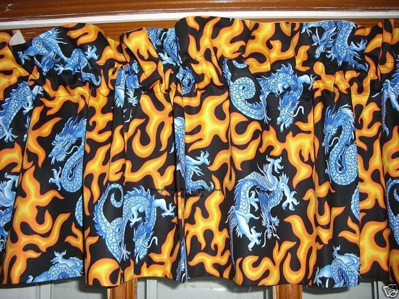 asian BLUE DRAGON Oriental GOLD Red FIRE FLAME TAILORED lined boys 