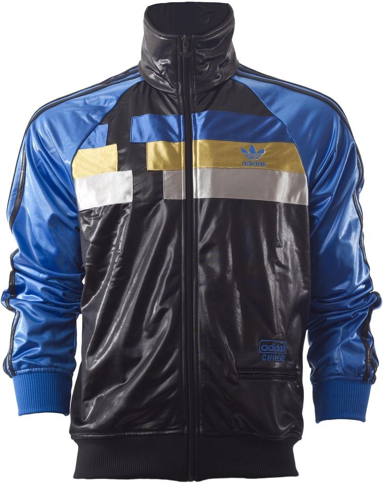 Adidas Originals Chile 62 Panel TT Top Full Zip Jacket Black Blue Gold 