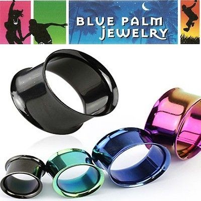   Titanium Anodized Double Flare Ear Plugs Tunnels Earlets Gauges