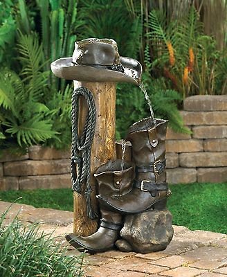 Wild Western Outdoor Electric Fountain   Yard Garden Decor