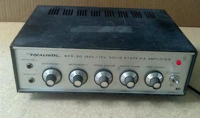 Vintage Realistic MPA 20 120v/12v Solid State PA Amplifier