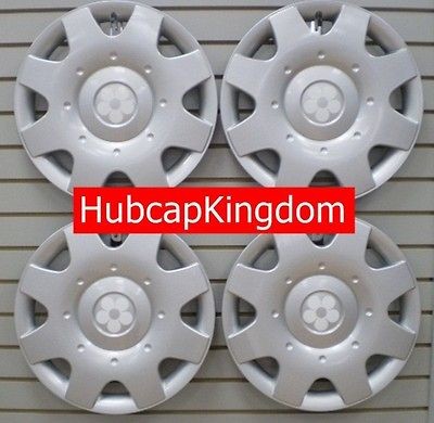 1998 2009 VW BEETLE 16 WHITE DAISY FLOWER Hubcap SET (Fits 