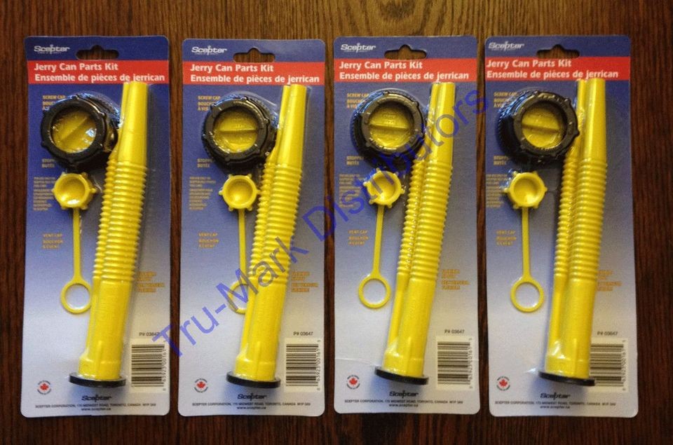 Scepter 4 Pack Jerry Gas Can 4 Pc Parts Kit 03647 (JCA4) Spout,Stopper 