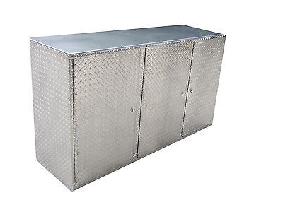 Aluminum Diamond Plate 6 Cabinet Base Storage Shop Race Car Enclosed 