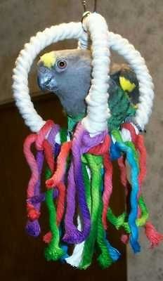 Extra Small Parrot Orbit Preening Swing PERCH COTTON ROPE