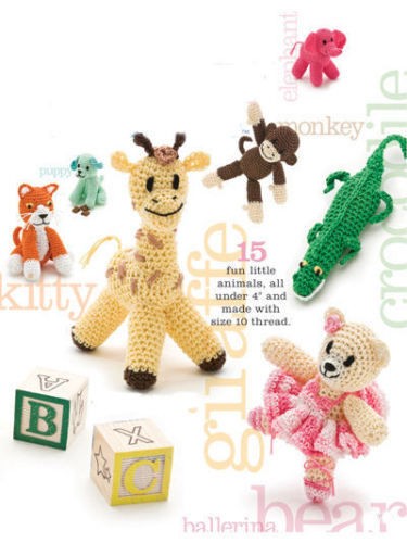 Miniature Crochet Animal Patterns Elephant Bear Monkey Itty Bitty 