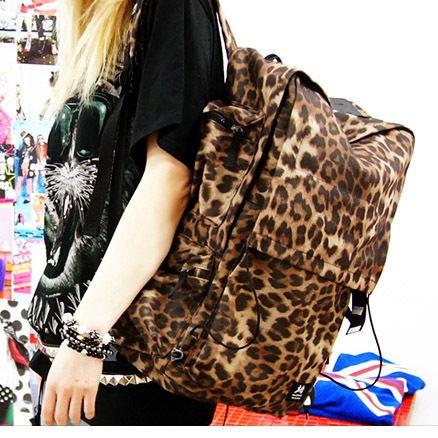   Book bag Travel Bag Leopard Animal Print Punk Unisex Bloodycat