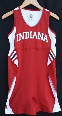 Adidas TRI SUIT Red INDIANA UNIVERSITY Running Track Triathalon 