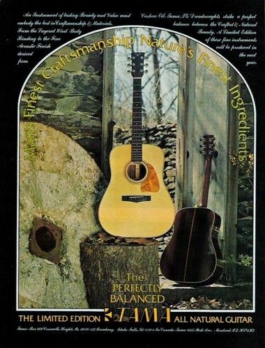 1978 FINEST CRAFTSMANSHIP AND INGREDIENTS TAMA GUITAR AD