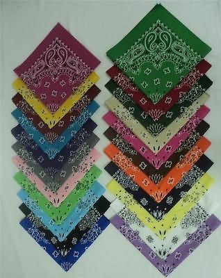 You Pick 1 Paisley Sacrf Bandana 22 by 22 * USA MADE* 22 Colors