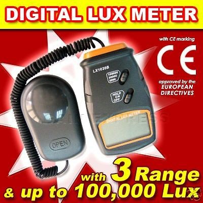   Digital Illuminance 3 Ranges Light Meter Tester Lab Photo Auto Range