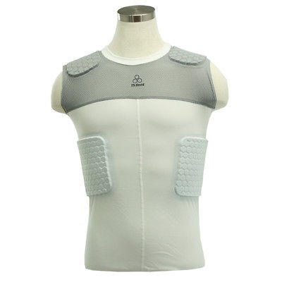   ADULT White/Grey HexPad 5 pad Body Shirt W/Mesh IRR 7870 X Size Medium