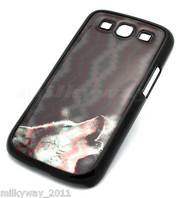 BLACK Samsung Galaxy S3 SIII Snap On Plastic Case WOLF mayan aztec 