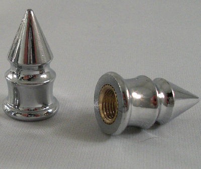 Chrome Impaler Spike Custom Valve Stem Caps for Motorcycle & Bike 